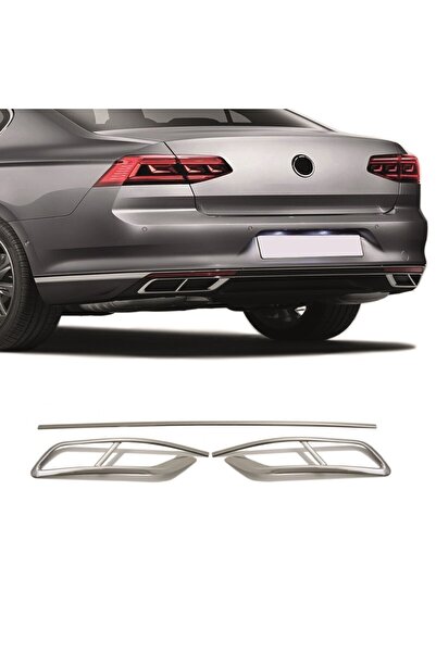 NS Nilser Auto Parts Vw Passat B8.5 Difüzör Krom Egzoz Çıta R Line 3 Parça 2019>