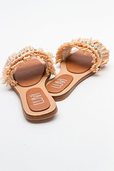 LuviShoes LUPE Beige Stone Women's Slippers