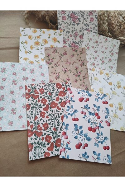 SelisCraft Scrapbook Çiçek Desen Kağıt Seti 04 Ajanda Planlayıcı Bullet Journ...