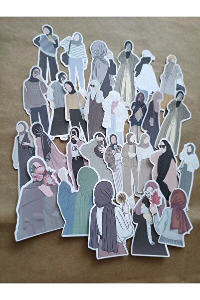 SelisCraft Hijab Kızlar Sticker Etiket Seti 02 Ajanda Planlayıcı Bullet Journ...