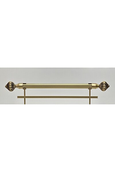 RUSTIKCIM ANTİK RUSTİK SARI FON PERDE ASKISI TEK RAYLI KRST-15 125 CM