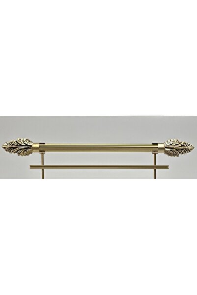RUSTIKCIM ANTİK RUSTİK SARI FON PERDE ASKISI TEK RAYLI KRST-18 150 CM