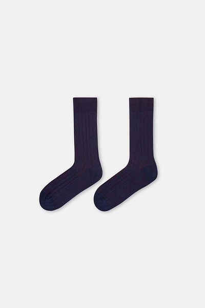 Dagi Marineblaue Baumwollsocken mit Doppelzylinder für Herren