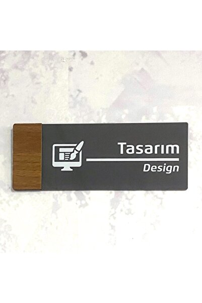 Dekokonsept Wooden Serisi (TASARIM) Ofis Oda Kapı İsimliği Yönlendirme Tabelası