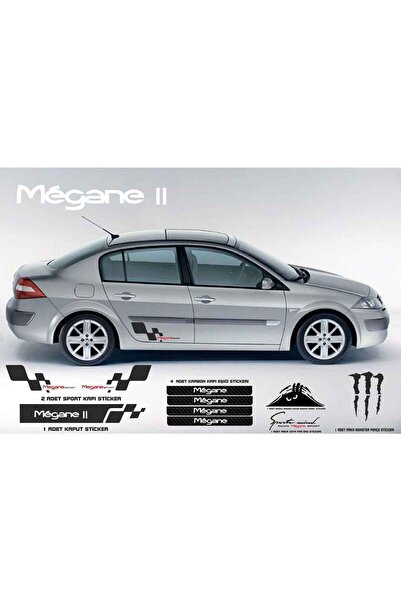 ototime Megane Sticker Seti Sport Kapı Eşiği Monster Pençe Arma