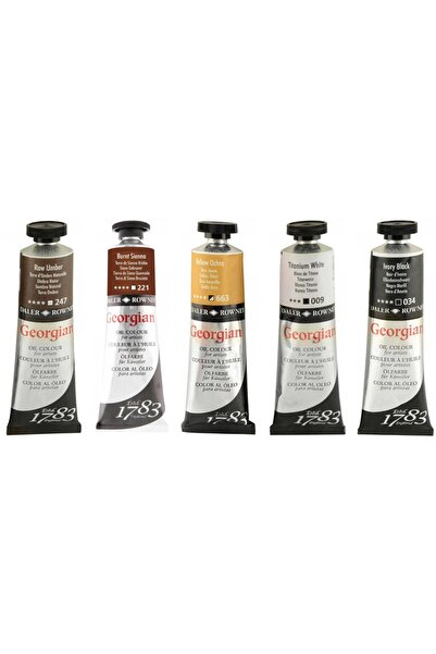 Daler Rowney Georgian Yağlı Boya 38ml 5'li Set Doğal Renk Tonları