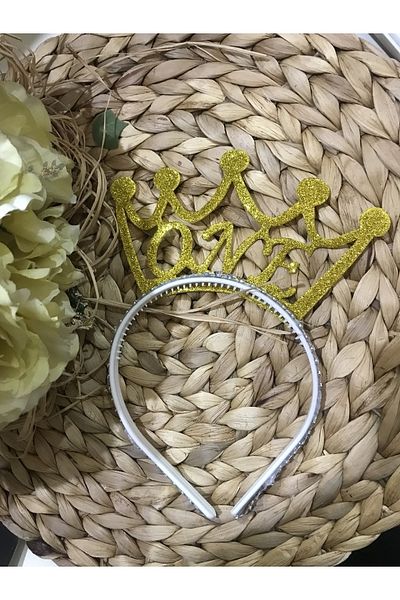 Deniz Party Store GOLD ONE 1 YEAR OLD EVA SILVERY BIRTHDAY CROWN 1 PIECE