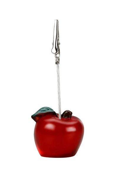 SEDEF SİLVER Apple Shaped Cute Decorative Desktop Clip Clip Note Holder, Paper Holder
