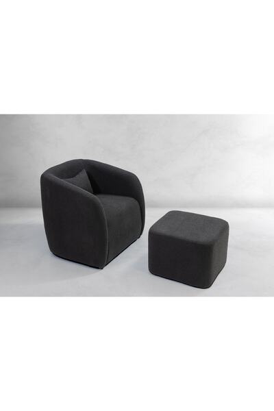 hoom concept ARYA TEDDY BERJER VE PUF SETİ, SİYAH