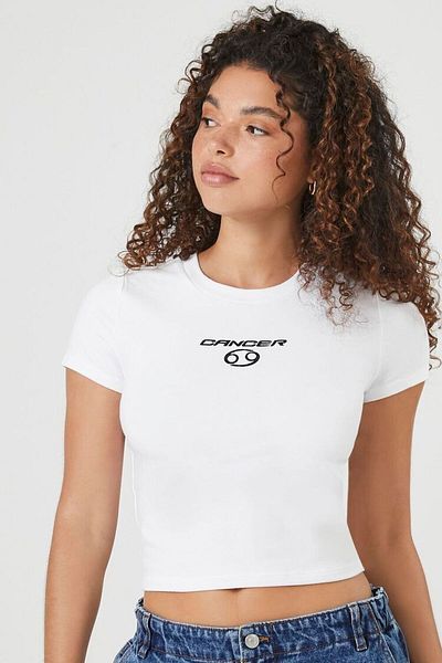Jose Clothing ΓΥΝΑΙΚΕΙΟ ΚΟΝΤΟΜΑΝΙΚΙ ΛΕΥΚΟ ΤΥΠΩΜΕΝΟ CROP TOP BLUZ