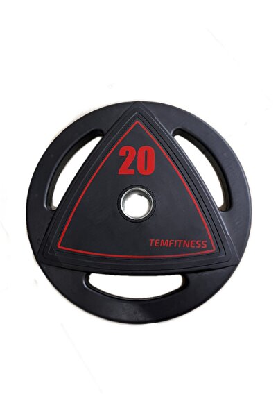 TEMFITNESS Kauçuk Kaplı Olimpik Flanş Ağırlık Plakası 20 Kg