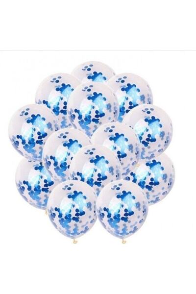 Hyd Balloon Dark Blue Confetti Transparent Balloon 10 Pieces