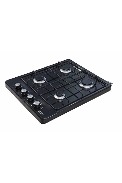 ERATO Doğalgazlı Siyah Dörtlü Ocak 4 Gözlü Set Üstü Ocak Üstten Düğmeli