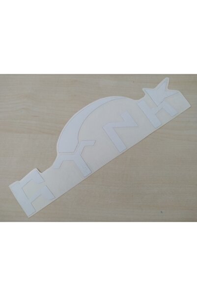 DNZSM GOKTURKÇE TURKISH STICKER White 26,5x8cm TURKISH WRITING - TURKISH LABE...