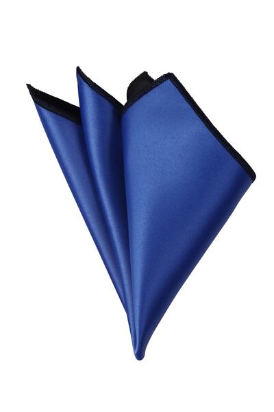 Esgue Micro Satin Reversible Sax - Black Collar Handkerchief