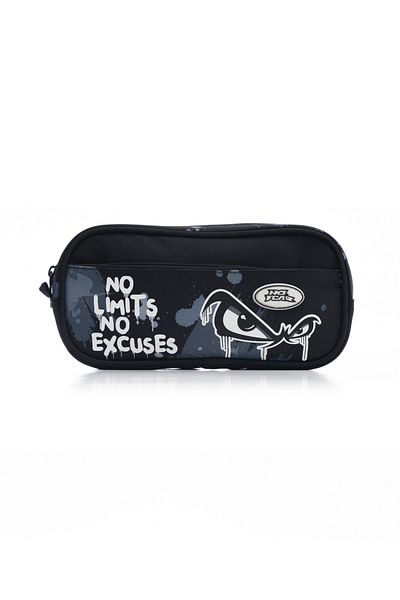 No Fear Nf03526 Black Double Compartment Pencil Bag Pencil Case