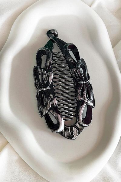 TAKIŞTIR Mixed Color Antique Patterned Butterfly Figured Banana Buckle