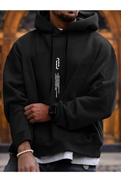 mercoledi Baskılı Kapüşonlu Oversize Sweatshirt