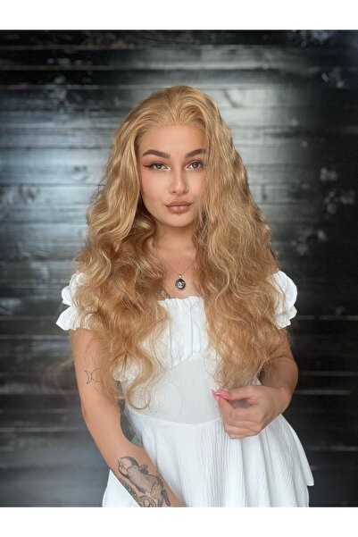 Suzan Peruk Uzun Doğal Dalgalı Medikal Gerçek saç Tül peruk Kumral