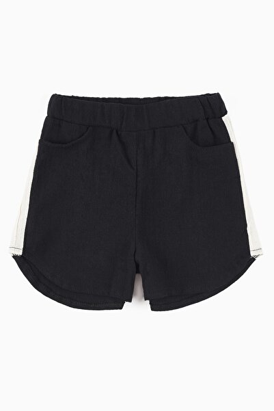 2 Renkli Siyah/ekru Unisex Şile Bezi Şort