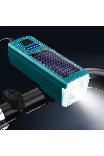 Schulzz 1000 Lümen 5 Modlu Su Geçirmez Solar Güneş Enerjili USB Şarjlı Bisiklet Farı