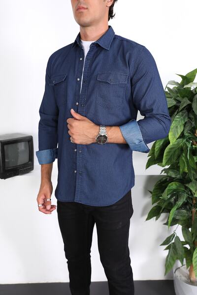 ENZİM JEANS Чоловіча сорочка з вимитим ефектом