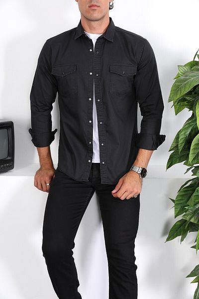 ENZİM JEANS Мъжка изпрана дънкова риза