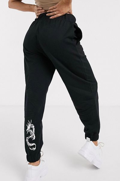 blackjack giyim Φούτερ με στάμπα Dragon Back Leg