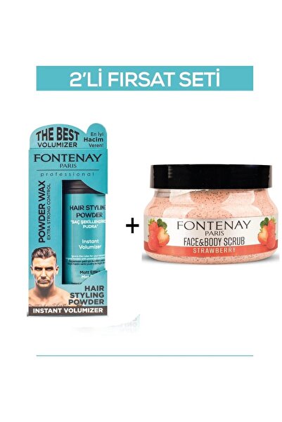 Fontenay Pudra Toz Wax Mavi 20gr + Face And Body Peeling Scrub Yüz Maskesi Çi...