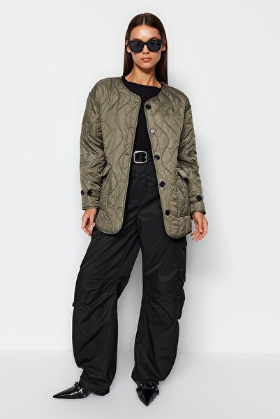 Trendyol Collection Khaki Water Repellent Quilted Coat TWOAW24MO00029