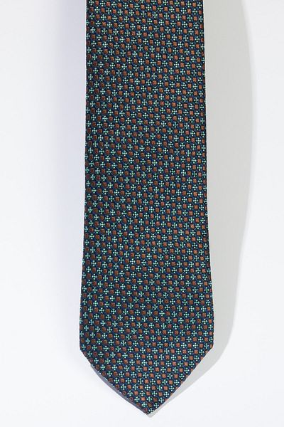 ALTINYILDIZ CLASSICS Men's Navy Blue-Brown Patterned Tie