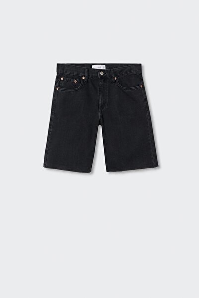 MANGO Woman Siyah Denim Kadın Şort & Bermuda 37050457