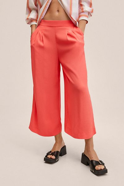 MANGO Red Women's Trousers 27008633