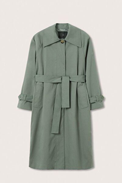 MANGO Синій жіночий тренчкот 27034756