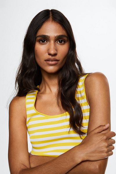 MANGO Woman Κίτρινη Γυναικεία Μπλούζα 37030455