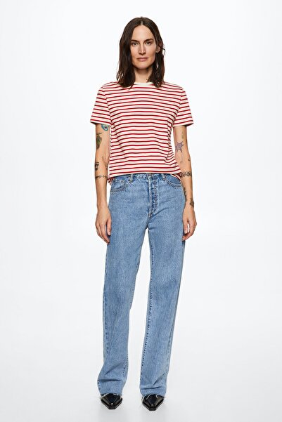 MANGO Κόκκινο γυναικείο μπλουζάκι 37025966