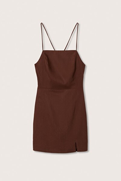 MANGO Kahverengi Kadın Elbise 37010461
