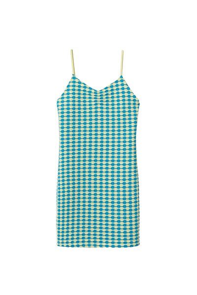 MANGO Woman Turkuaz Kadın Elbise 37011316
