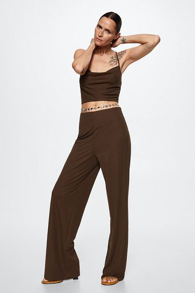 MANGO Woman Коричнева жіноча блузка 37000457