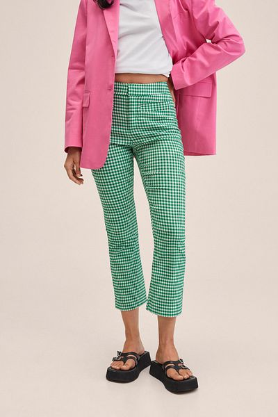 MANGO Green Women's Trousers 27006307