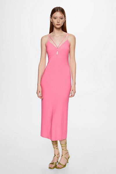 MANGO Woman Ροζ Γυναικείο Φόρεμα 37022005