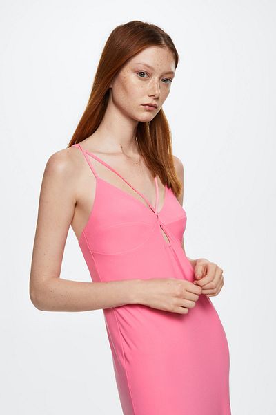 MANGO Woman Ροζ Γυναικείο Φόρεμα 37022005