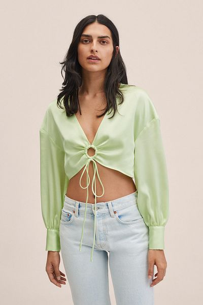 MANGO Woman Κίτρινη Γυναικεία Μπλούζα 27055776
