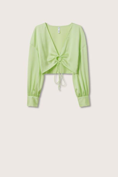 MANGO Woman Żółta bluzka damska 27055776