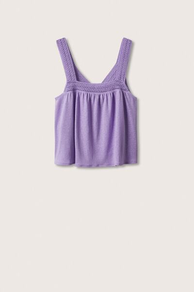 MANGO Woman Purple Women's Blouse 27019049