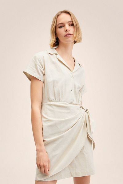 MANGO Woman Бежева жіноча сукня 27097129