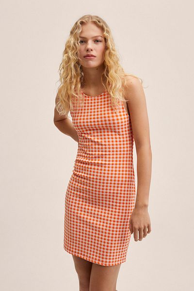 MANGO Woman Rochie portocalie de damă 27067743