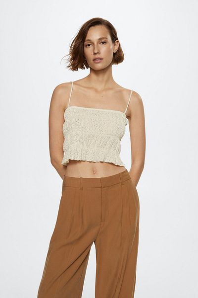 MANGO Woman Bílá dámská halenka 27078640