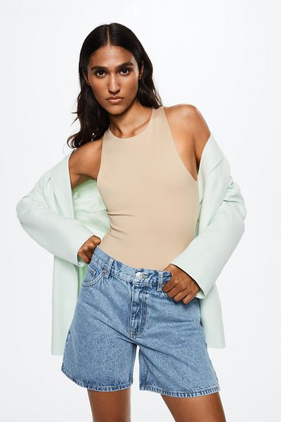 MANGO 37000327 Damen/Mädchen Mittelblau