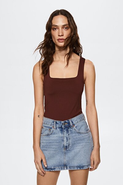 MANGO Kahverengi Kadın Bluz 37041276